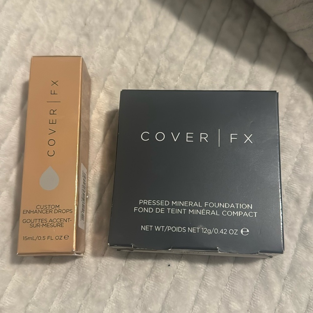 Cover FX custom enhancer  halo drops and pressed mineral foundation N70 bundle